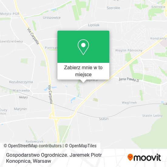 Mapa Gospodarstwo Ogrodnicze. Jaremek Piotr Konopnica