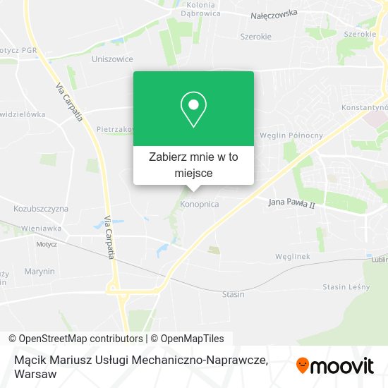 Mapa Mącik Mariusz Usługi Mechaniczno-Naprawcze