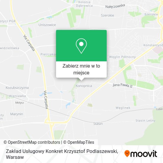 Mapa Zakład Usługowy Konkret Krzysztof Podlaszewski