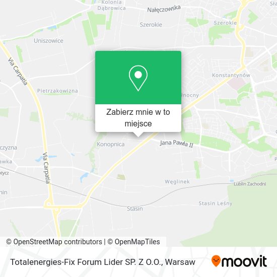 Mapa Totalenergies-Fix Forum Lider SP. Z O.O.