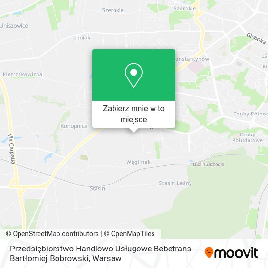 Mapa Przedsiębiorstwo Handlowo-Usługowe Bebetrans Bartłomiej Bobrowski