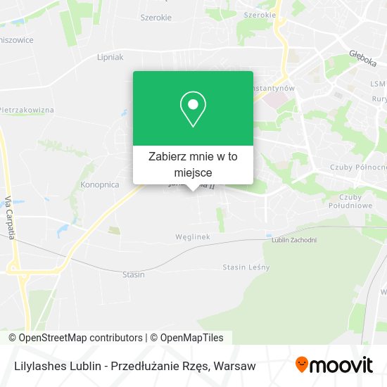 Mapa Lilylashes Lublin - Przedłużanie Rzęs