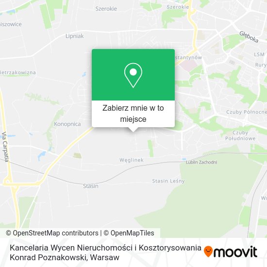 Mapa Kancelaria Wycen Nieruchomości i Kosztorysowania Konrad Poznakowski