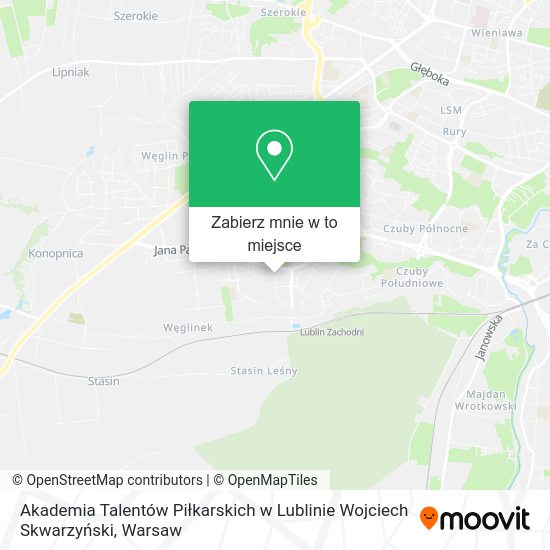 Mapa Akademia Talentów Piłkarskich w Lublinie Wojciech Skwarzyński