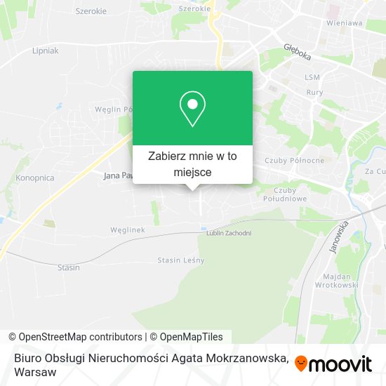 Mapa Biuro Obsługi Nieruchomości Agata Mokrzanowska