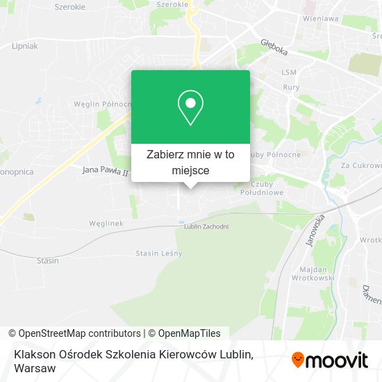 Mapa Klakson Ośrodek Szkolenia Kierowców Lublin