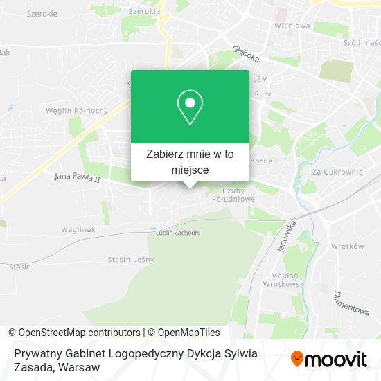 Mapa Prywatny Gabinet Logopedyczny Dykcja Sylwia Zasada