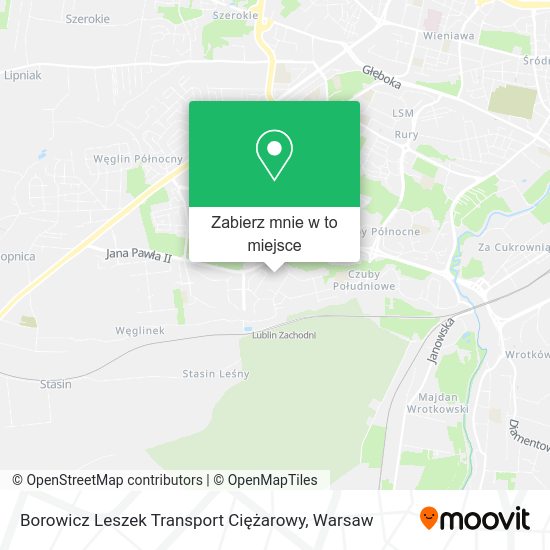 Mapa Borowicz Leszek Transport Ciężarowy