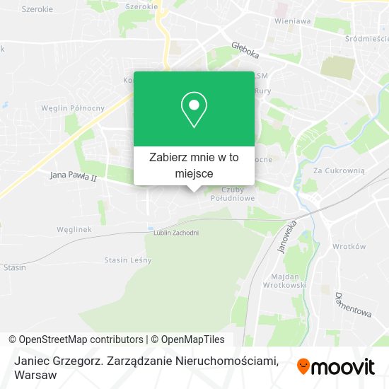 Mapa Janiec Grzegorz. Zarządzanie Nieruchomościami