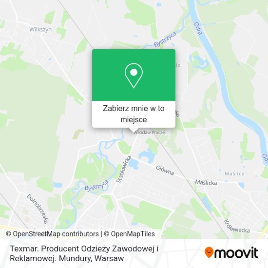 Mapa Texmar. Producent Odzieży Zawodowej i Reklamowej. Mundury