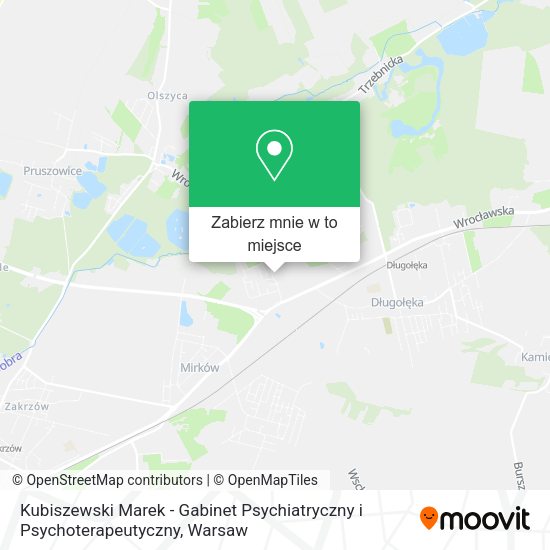 Mapa Kubiszewski Marek - Gabinet Psychiatryczny i Psychoterapeutyczny