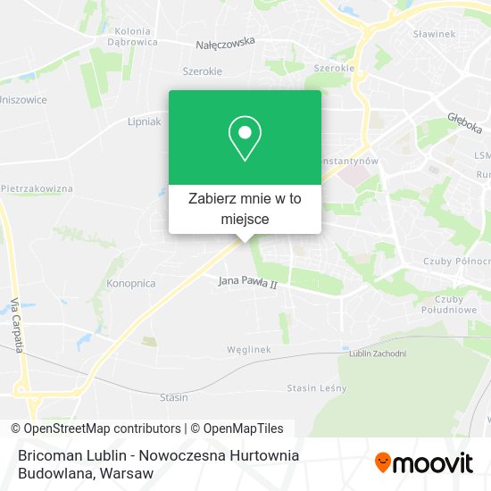 Mapa Bricoman Lublin - Nowoczesna Hurtownia Budowlana