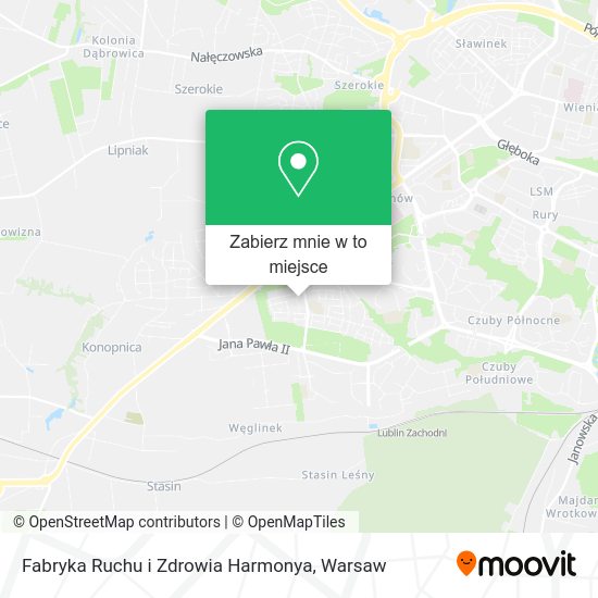 Mapa Fabryka Ruchu i Zdrowia Harmonya