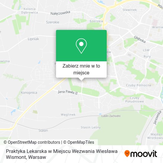 Mapa Praktyka Lekarska w Miejscu Wezwania Wiesława Wismont