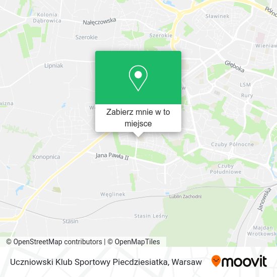 Mapa Uczniowski Klub Sportowy Piecdziesiatka