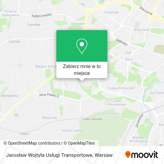 Mapa Jarosław Wojtyła Usługi Transportowe