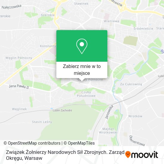 Mapa Związek Żołnierzy Narodowych Sił Zbrojnych. Zarząd Okręgu