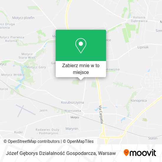 Mapa Józef Gęborys Działalność Gospodarcza