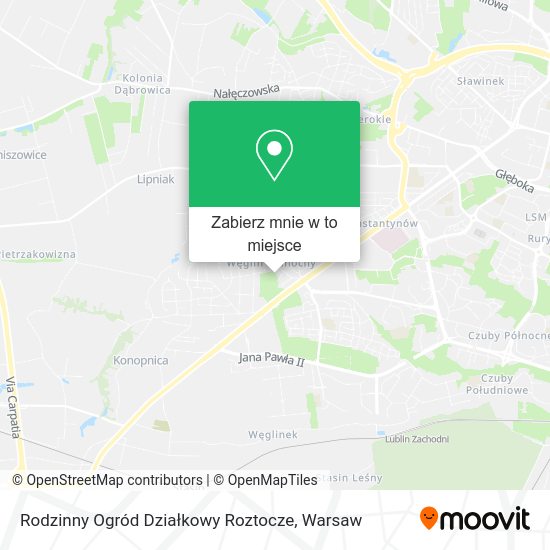 Mapa Rodzinny Ogród Działkowy Roztocze