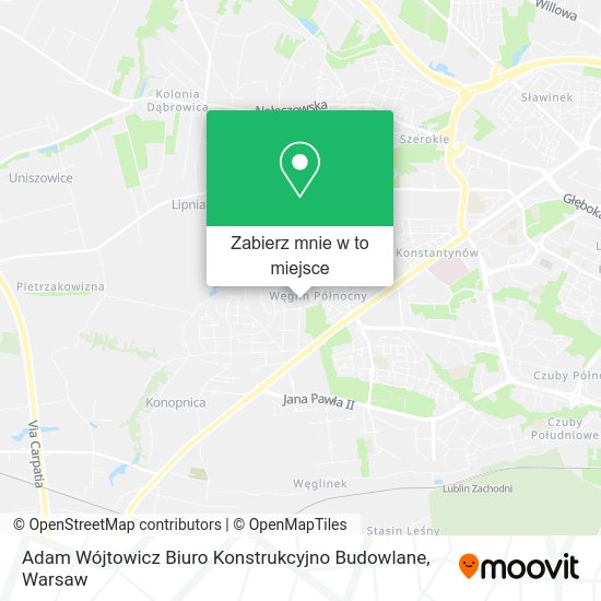Mapa Adam Wójtowicz Biuro Konstrukcyjno Budowlane