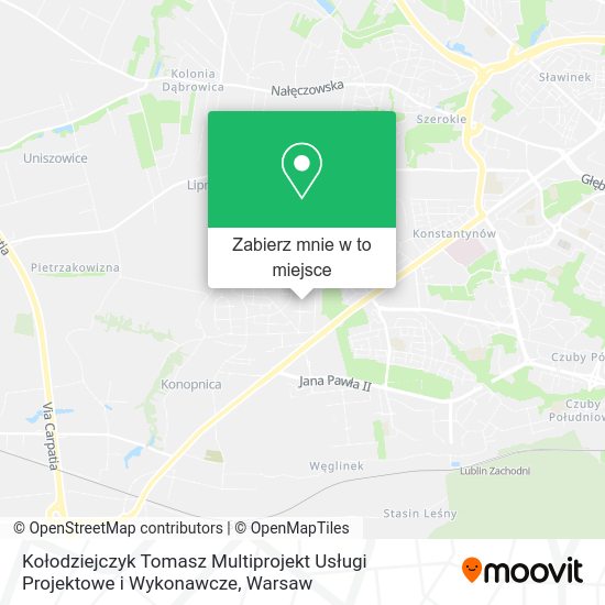 Mapa Kołodziejczyk Tomasz Multiprojekt Usługi Projektowe i Wykonawcze