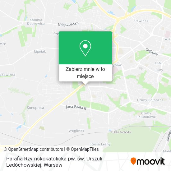 Mapa Parafia Rzymskokatolicka pw. św. Urszuli Ledóchowskiej