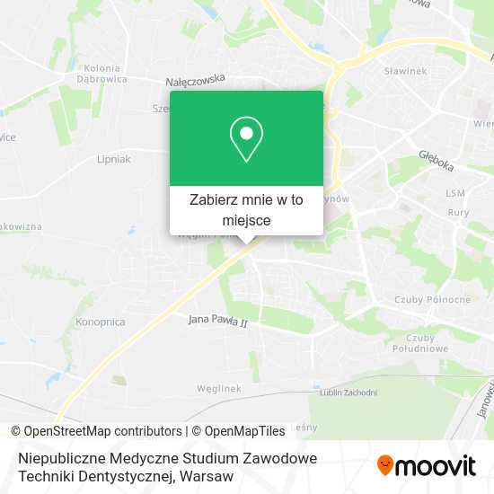 Mapa Niepubliczne Medyczne Studium Zawodowe Techniki Dentystycznej