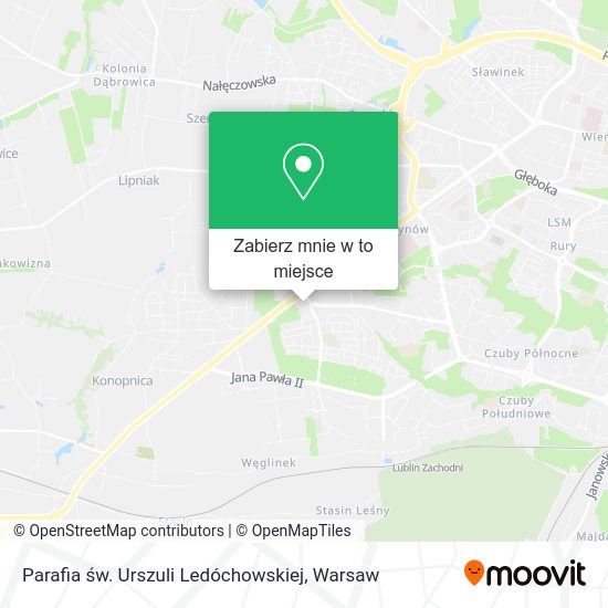 Mapa Parafia św. Urszuli Ledóchowskiej