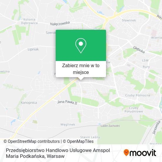 Mapa Przedsiębiorstwo Handlowo Usługowe Amspol Maria Podkańska