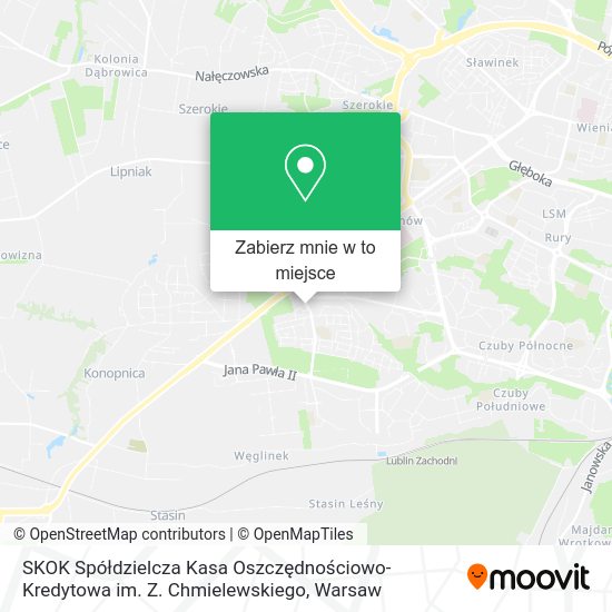 Mapa SKOK Spółdzielcza Kasa Oszczędnościowo-Kredytowa im. Z. Chmielewskiego