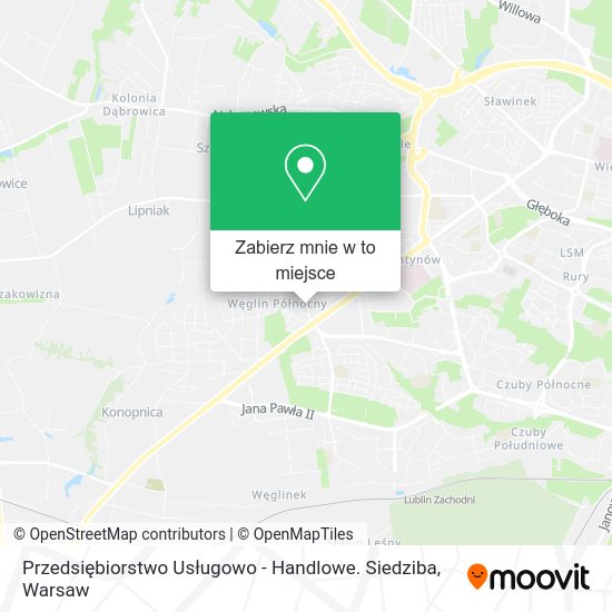 Mapa Przedsiębiorstwo Usługowo - Handlowe. Siedziba