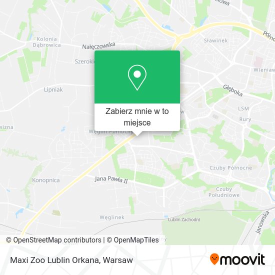 Mapa Maxi Zoo Lublin Orkana