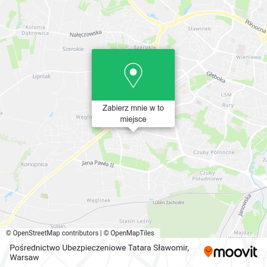 Mapa Pośrednictwo Ubezpieczeniowe Tatara Sławomir