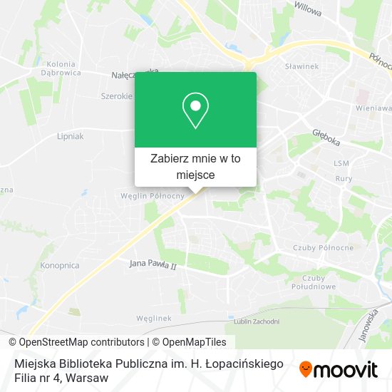 Mapa Miejska Biblioteka Publiczna im. H. Łopacińskiego Filia nr 4