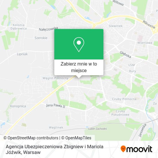 Mapa Agencja Ubezpieczeniowa Zbigniew i Mariola Jóźwik