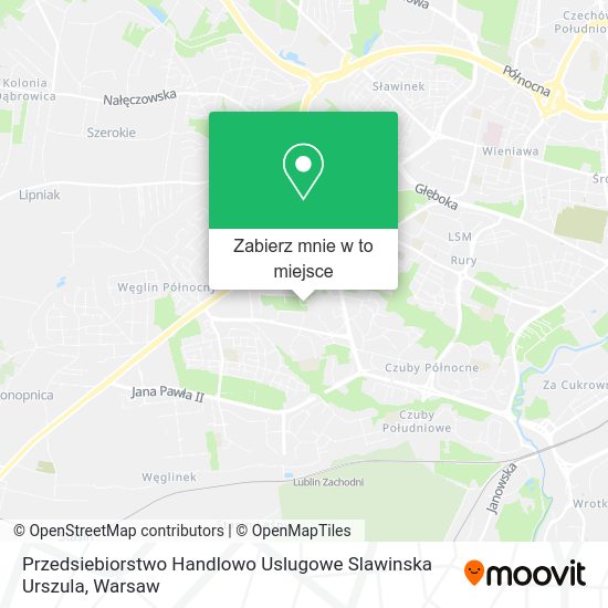 Mapa Przedsiebiorstwo Handlowo Uslugowe Slawinska Urszula