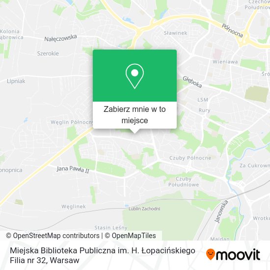 Mapa Miejska Biblioteka Publiczna im. H. Łopacińskiego Filia nr 32