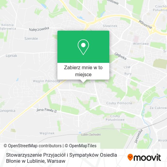 Mapa Stowarzyszenie Przyjaciół i Sympatyków Osiedla Błonie w Lublinie