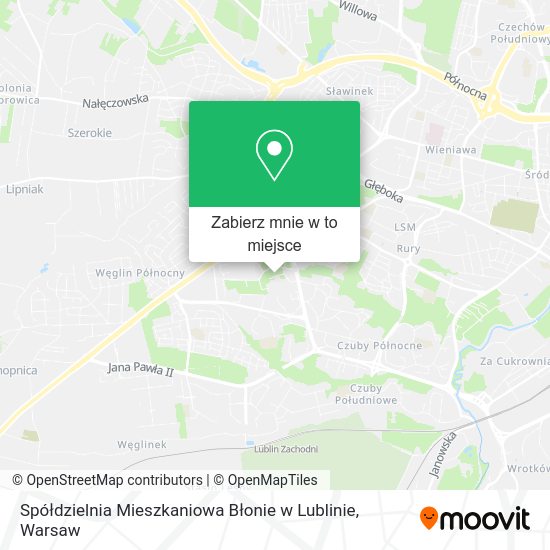 Mapa Spółdzielnia Mieszkaniowa Błonie w Lublinie