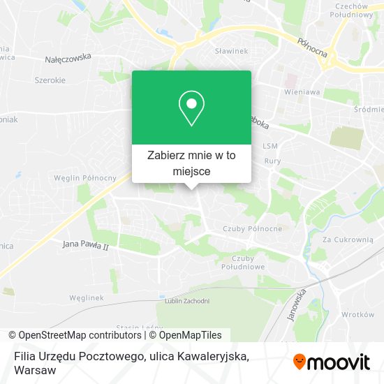 Mapa Filia Urzędu Pocztowego, ulica Kawaleryjska