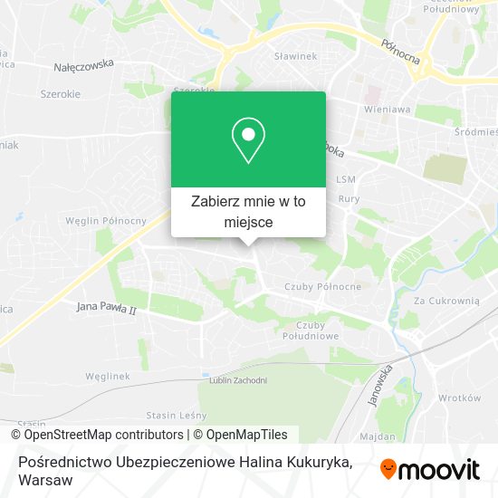 Mapa Pośrednictwo Ubezpieczeniowe Halina Kukuryka