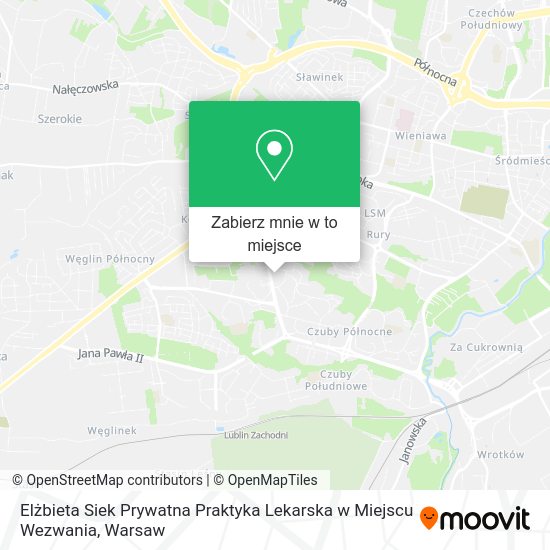 Mapa Elżbieta Siek Prywatna Praktyka Lekarska w Miejscu Wezwania