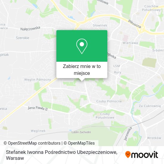 Mapa Stefanek Iwonna Pośrednictwo Ubezpieczeniowe