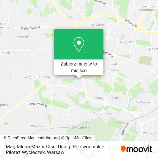 Mapa Magdalena Mazur Cisel Uslugi Przewodnickie i Pilotaz Wycieczek