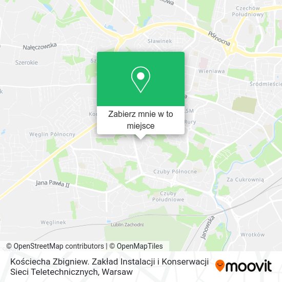 Mapa Kościecha Zbigniew. Zakład Instalacji i Konserwacji Sieci Teletechnicznych