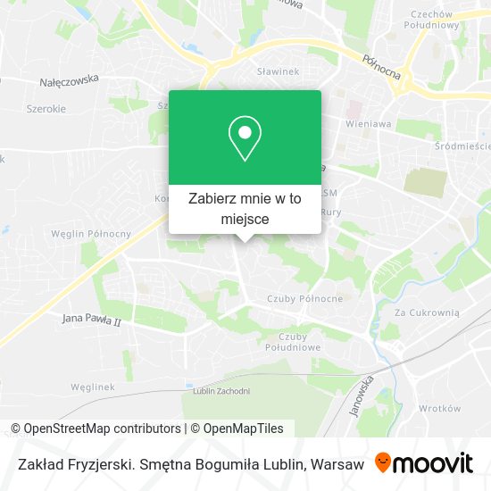 Mapa Zakład Fryzjerski. Smętna Bogumiła Lublin