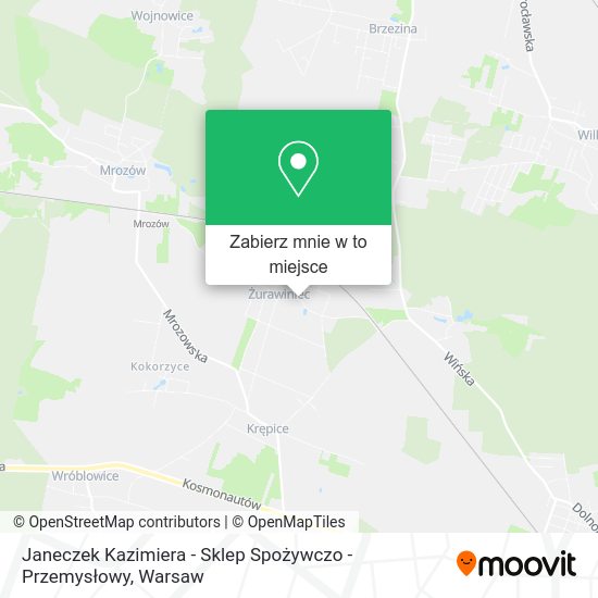 Mapa Janeczek Kazimiera - Sklep Spożywczo - Przemysłowy