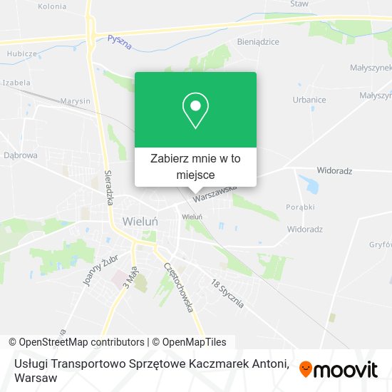 Mapa Usługi Transportowo Sprzętowe Kaczmarek Antoni