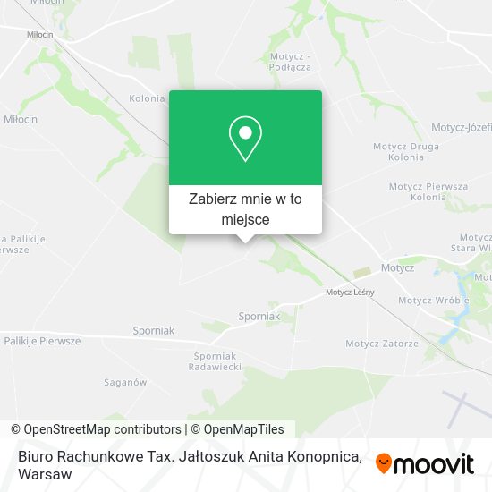 Mapa Biuro Rachunkowe Tax. Jałtoszuk Anita Konopnica