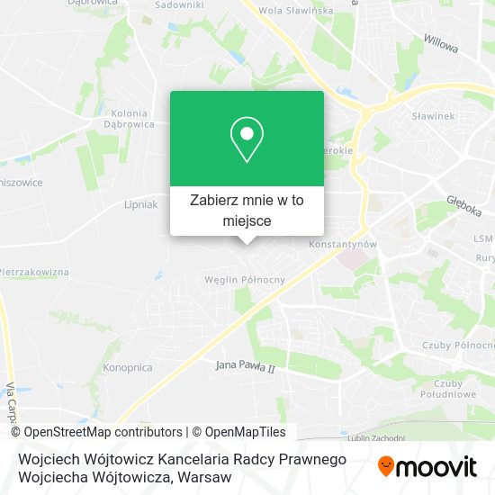 Mapa Wojciech Wójtowicz Kancelaria Radcy Prawnego Wojciecha Wójtowicza